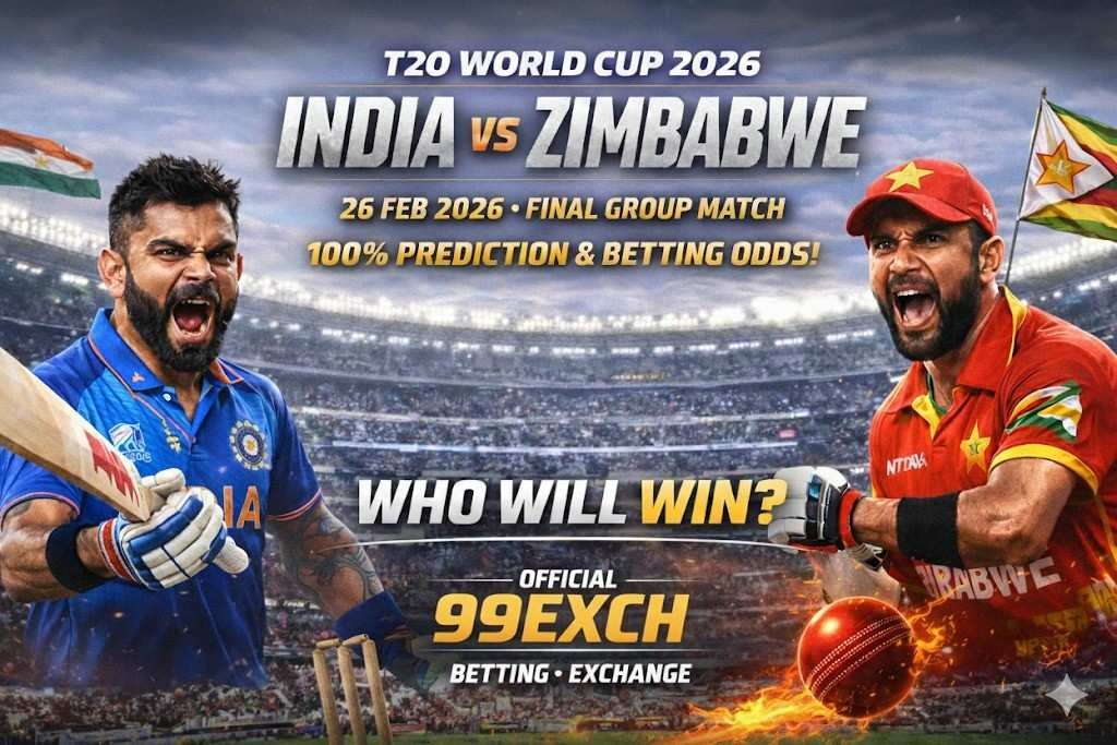 india-vs-zimbabwe-prediction-26-feb-2026 Official-99exch.
