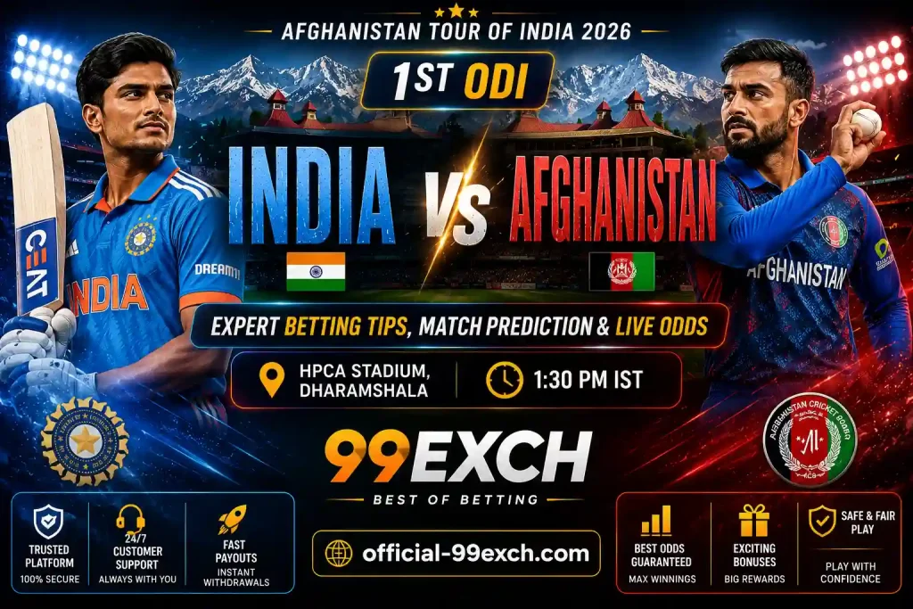 India Afghanistan First ODI Prediction Banner