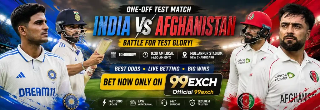 India vs Afghanistan Test 2026 – Betting Tips, Predictions