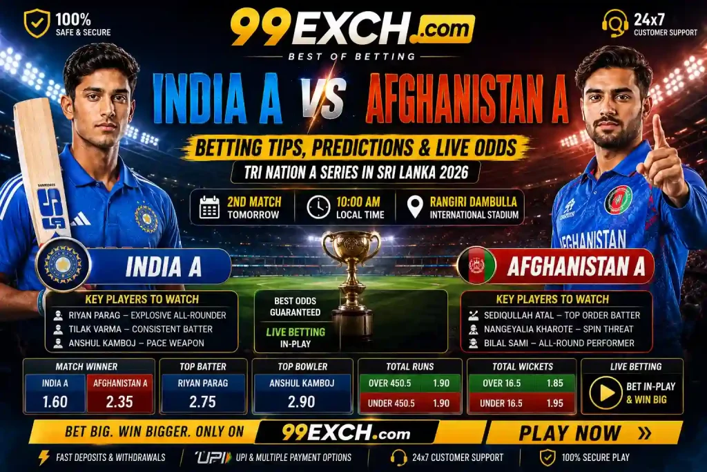 India Afghanistan Match Prediction 99exch Banner