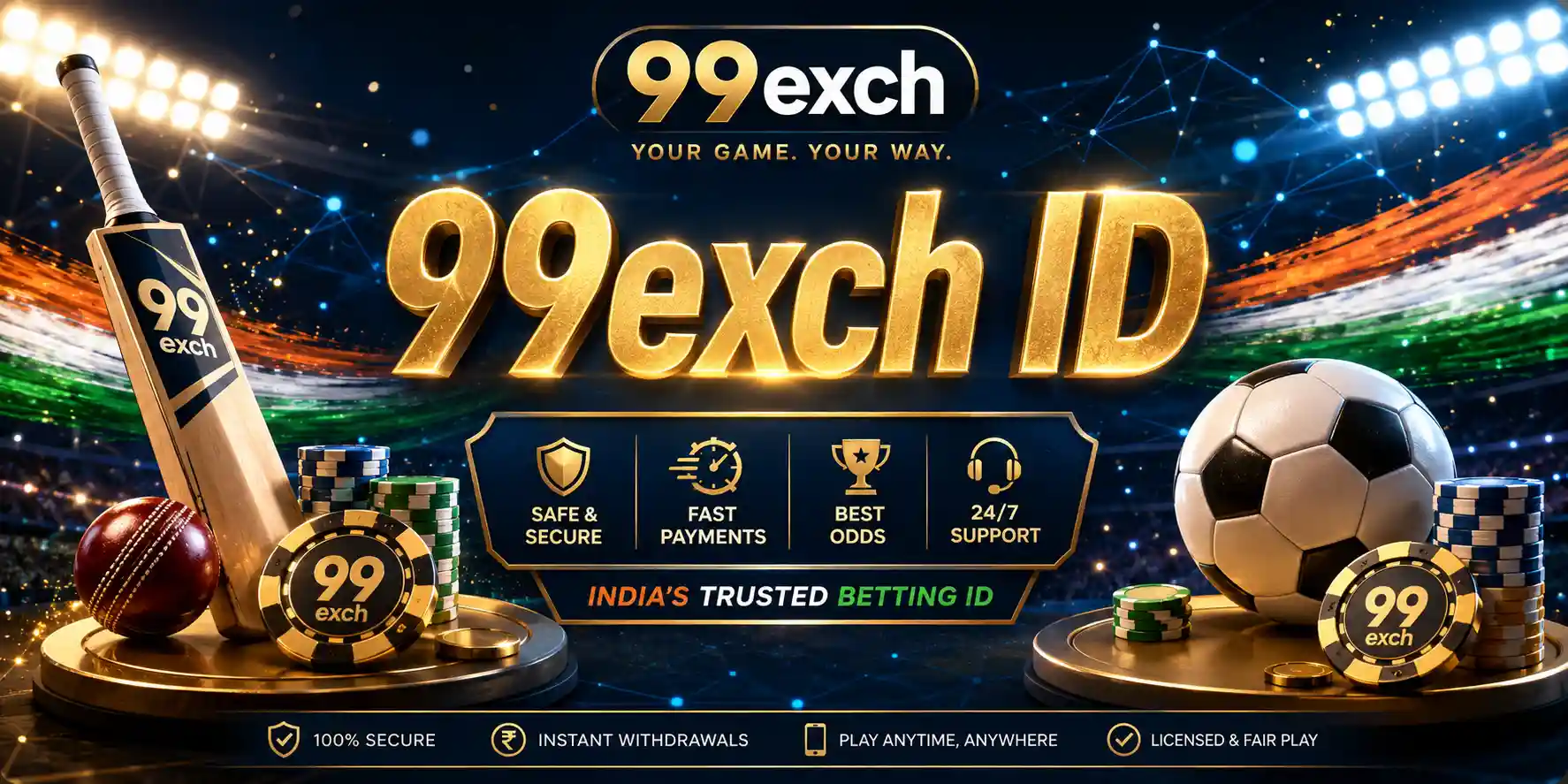 99exch ID banner for cricket betting and casino games