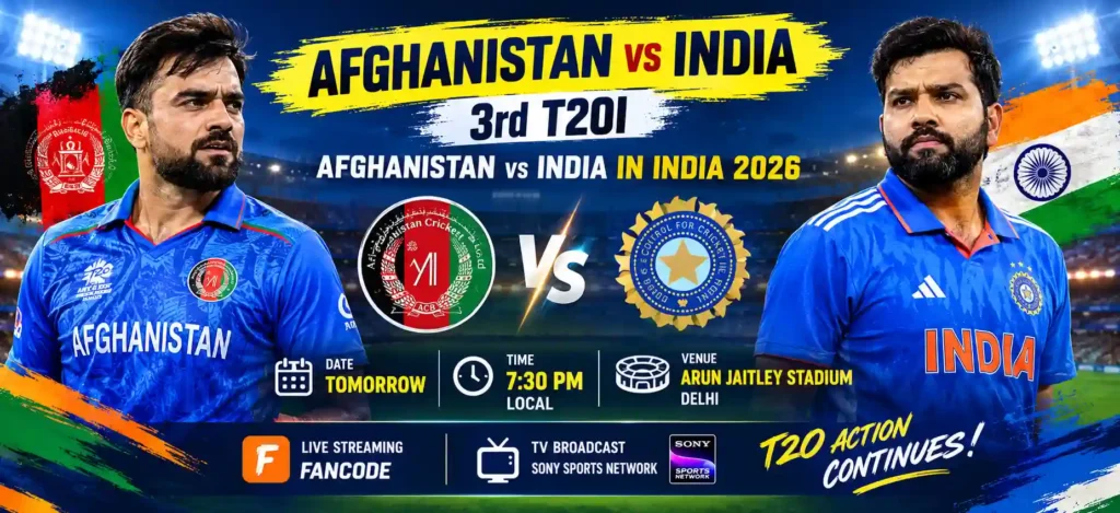 Afghanistan vs India 3rd T20I cricket match preview in Delhi.
