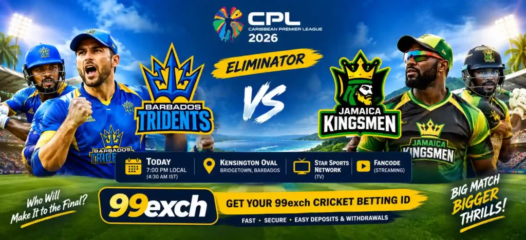 Barbados Tridents vs Jamaica Kingsmen CPL 2026 Eliminator